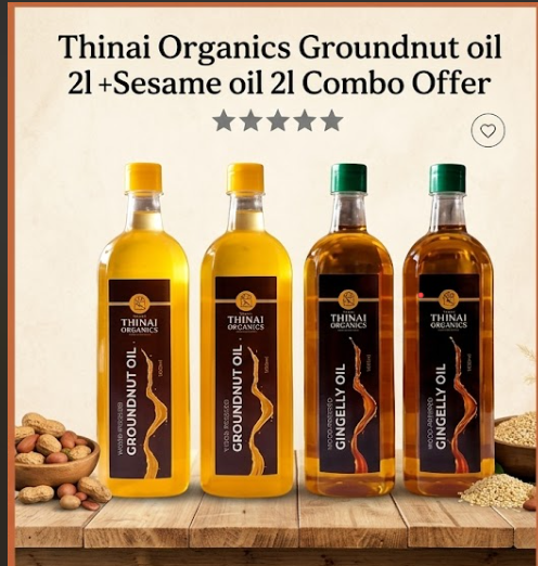 Thinai's Wood Pressed Groundnut Oil (500ml)