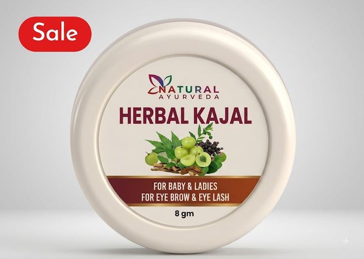 Natural Ayurveda Herbal Kajal Round Type (8G)