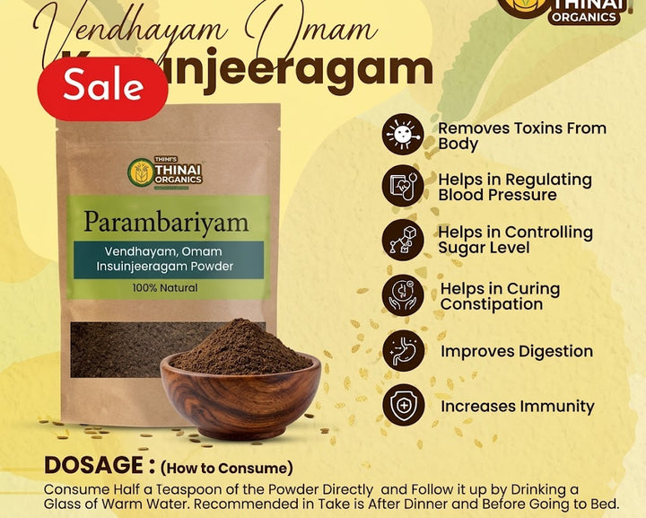 Vendhayam Omam Karunjeeragam Podi(100g)