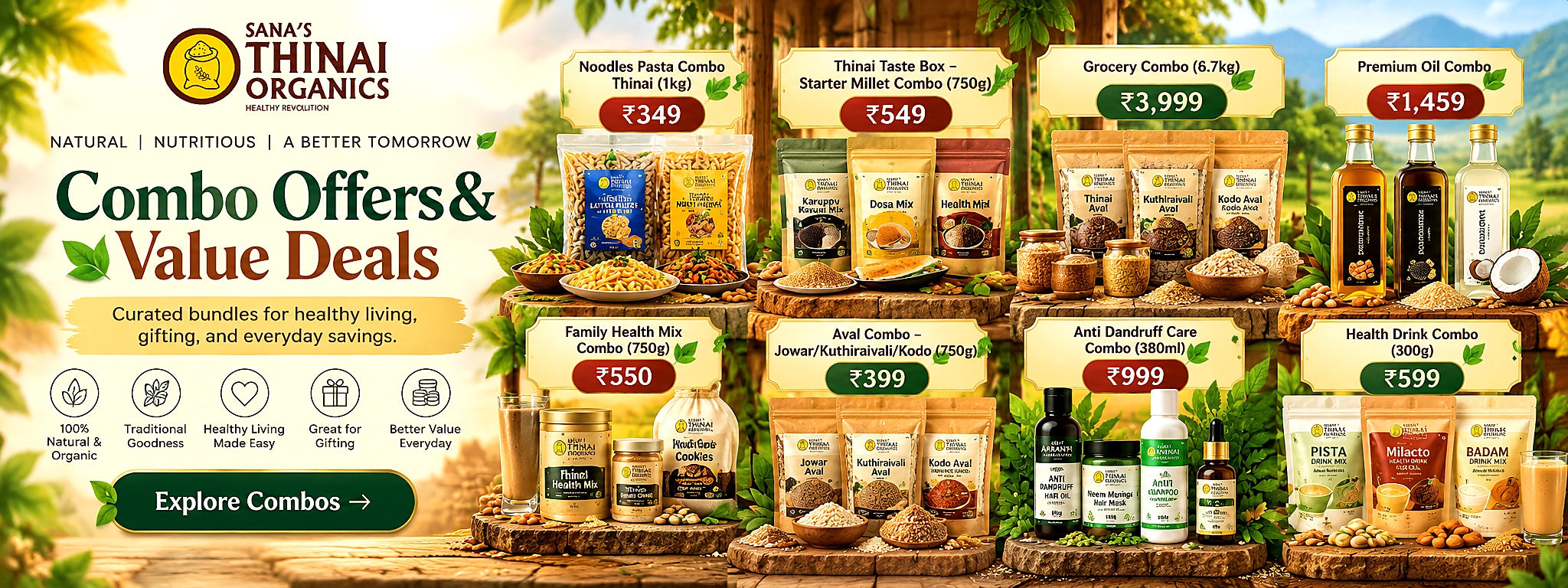 Thinai Organics combo offers and value deals