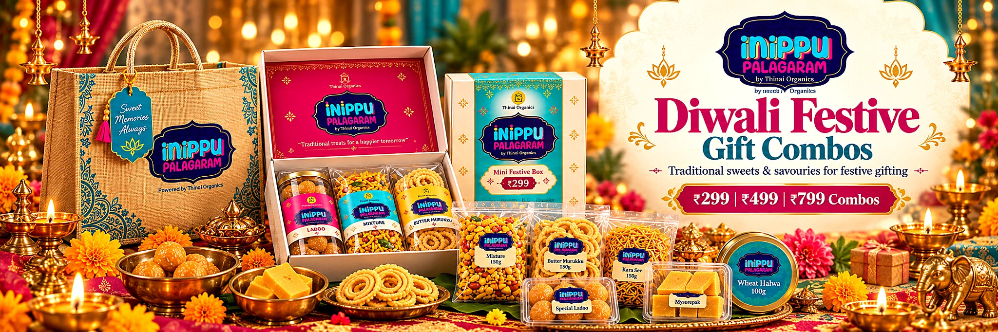Inippu Palagaram Diwali festive gift combos by Thinai Organics